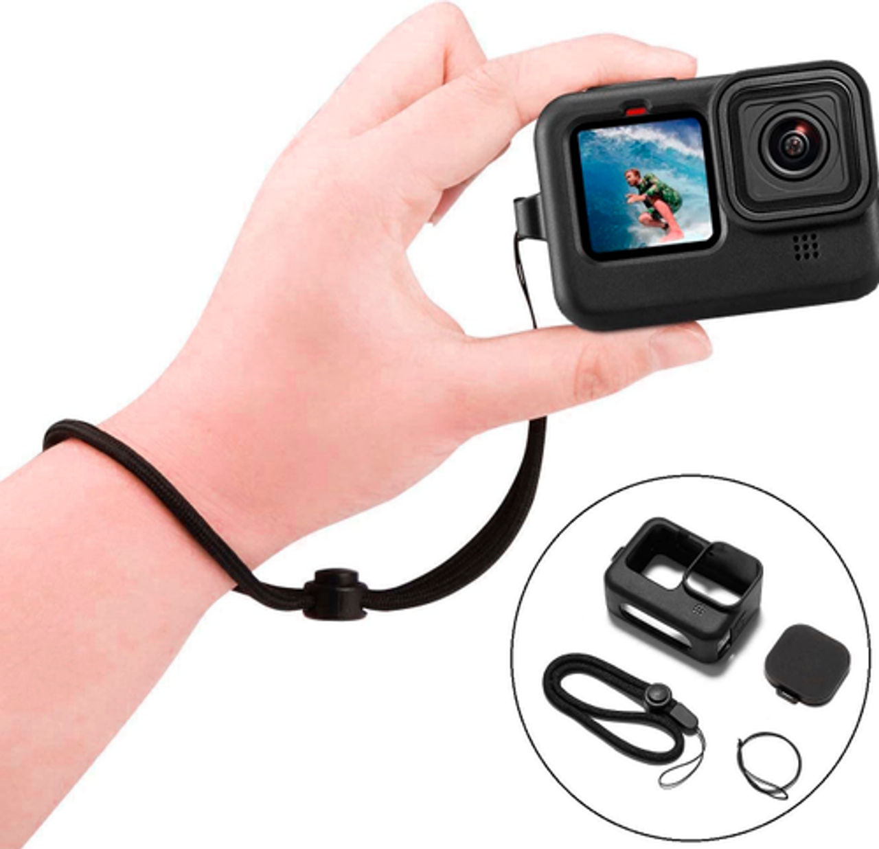 Digipower - Black Silicone Sleeve Case for Gopro Hero12 / Hero11 / Hero10 / Hero9 Black