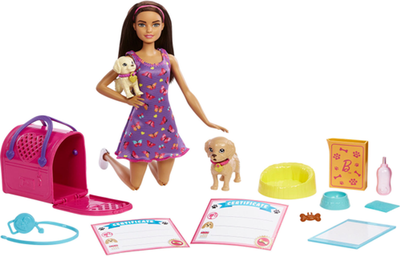 Barbie - Pup Adoption Playset with Doll