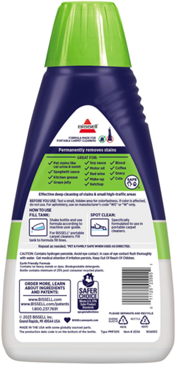 BISSELL - PET PRO OXY Spot & Stain Formula for Portable Carpet Cleaners