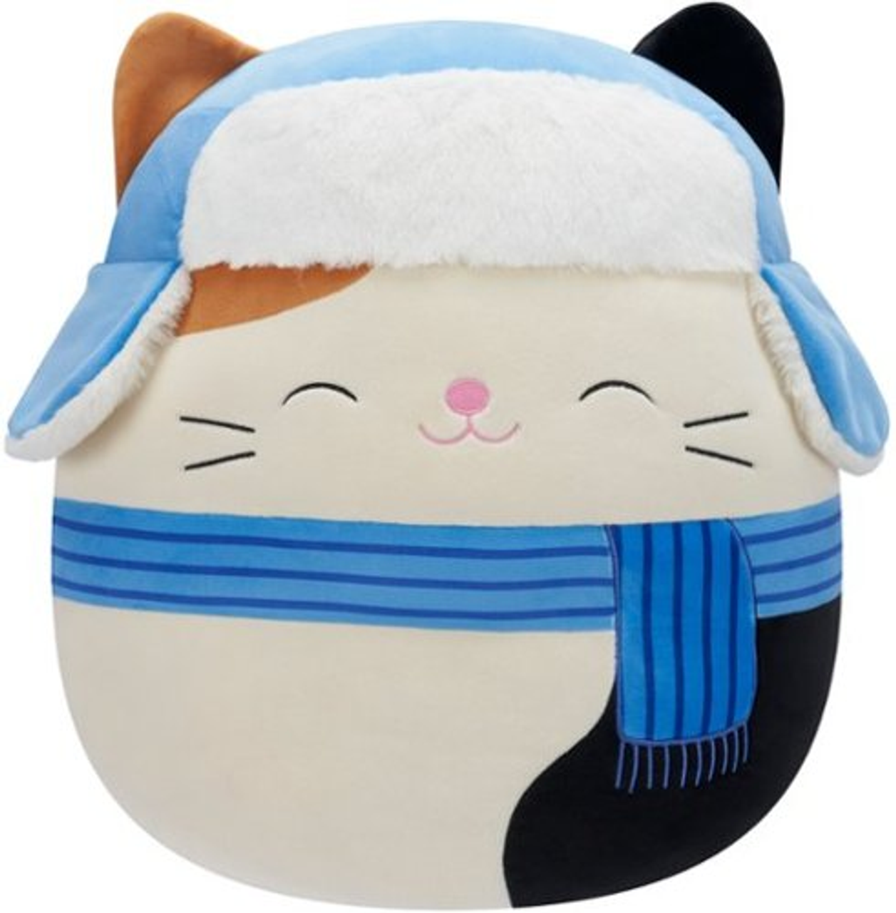 Jazwares - Squishmallows 16" Plush - Holiday Cat in Blue Scarf - Cam