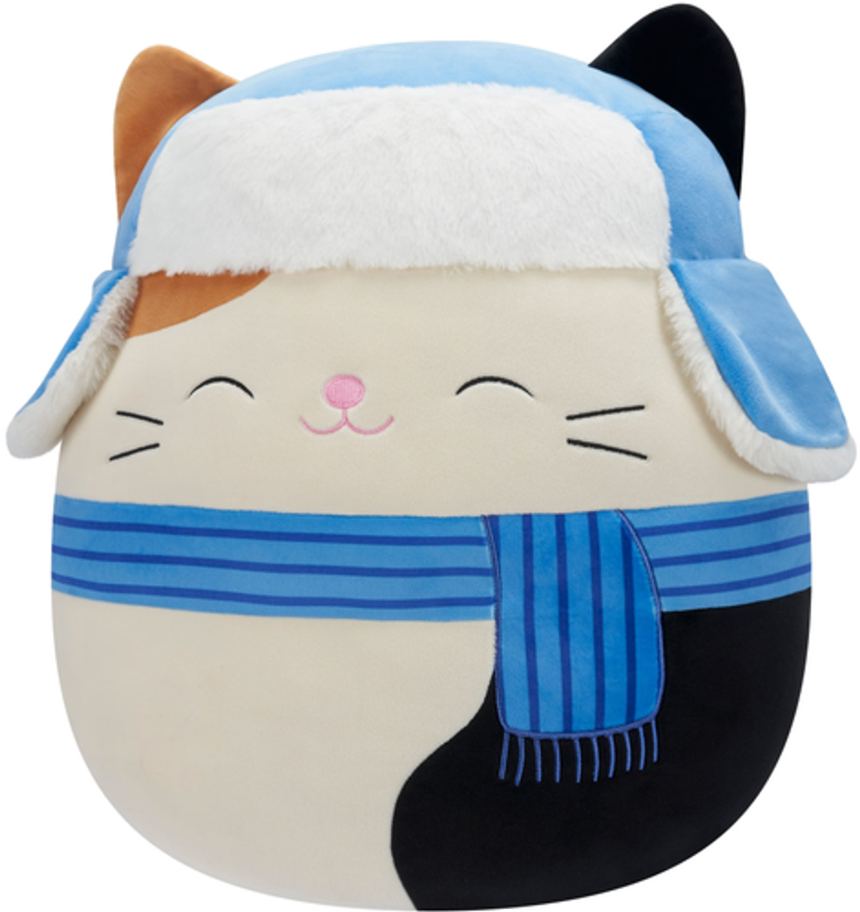 Jazwares - Squishmallows 16" Plush - Holiday Cat in Blue Scarf - Cam