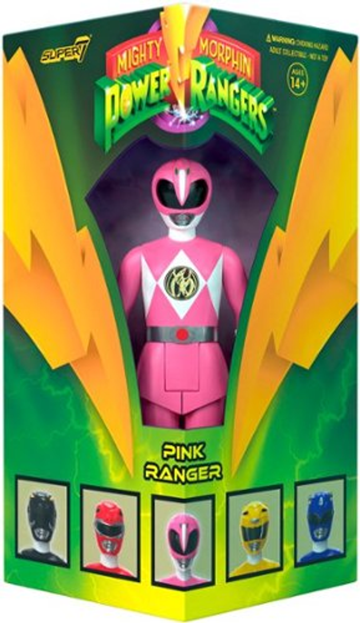 Super7 - ReAction 3.75 in Plastic Mighty Morphin Power Rangers SDCC 2023 - Pink Ranger - Multicolor