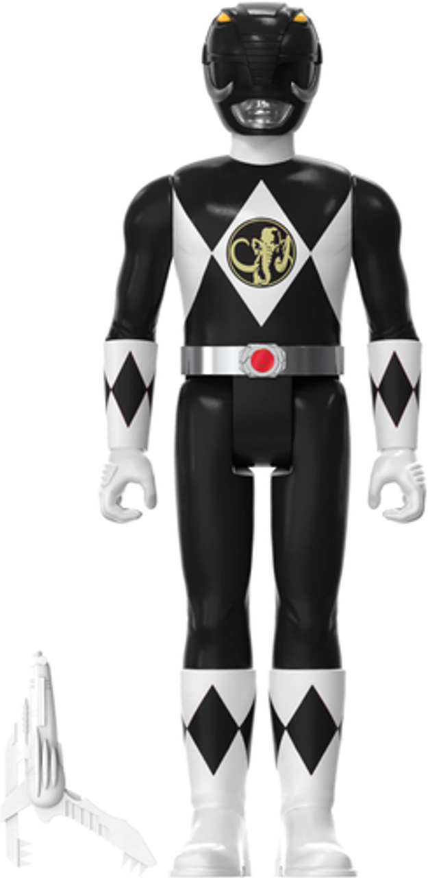 Super7 - ReAction 3.75 in Plastic Mighty Morphin Power Rangers SDCC 2023 - Black Ranger - Multicolor