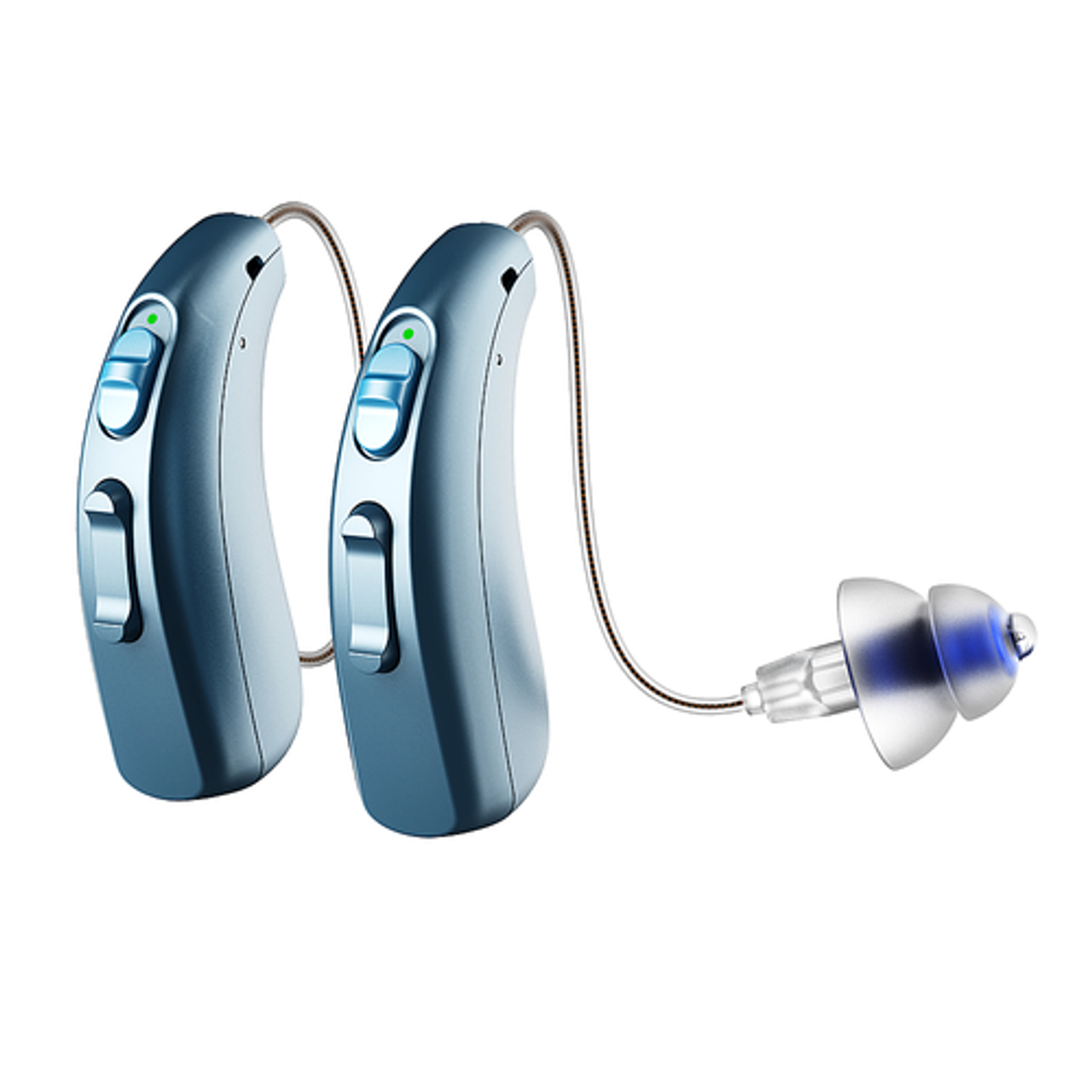 LINNER Mercury OTC Rechargeable Hearing Aids for Seniors with Noise Cancellation, Easy to Use, 3 Modes, 8 Volume Levels - Ocean Blue