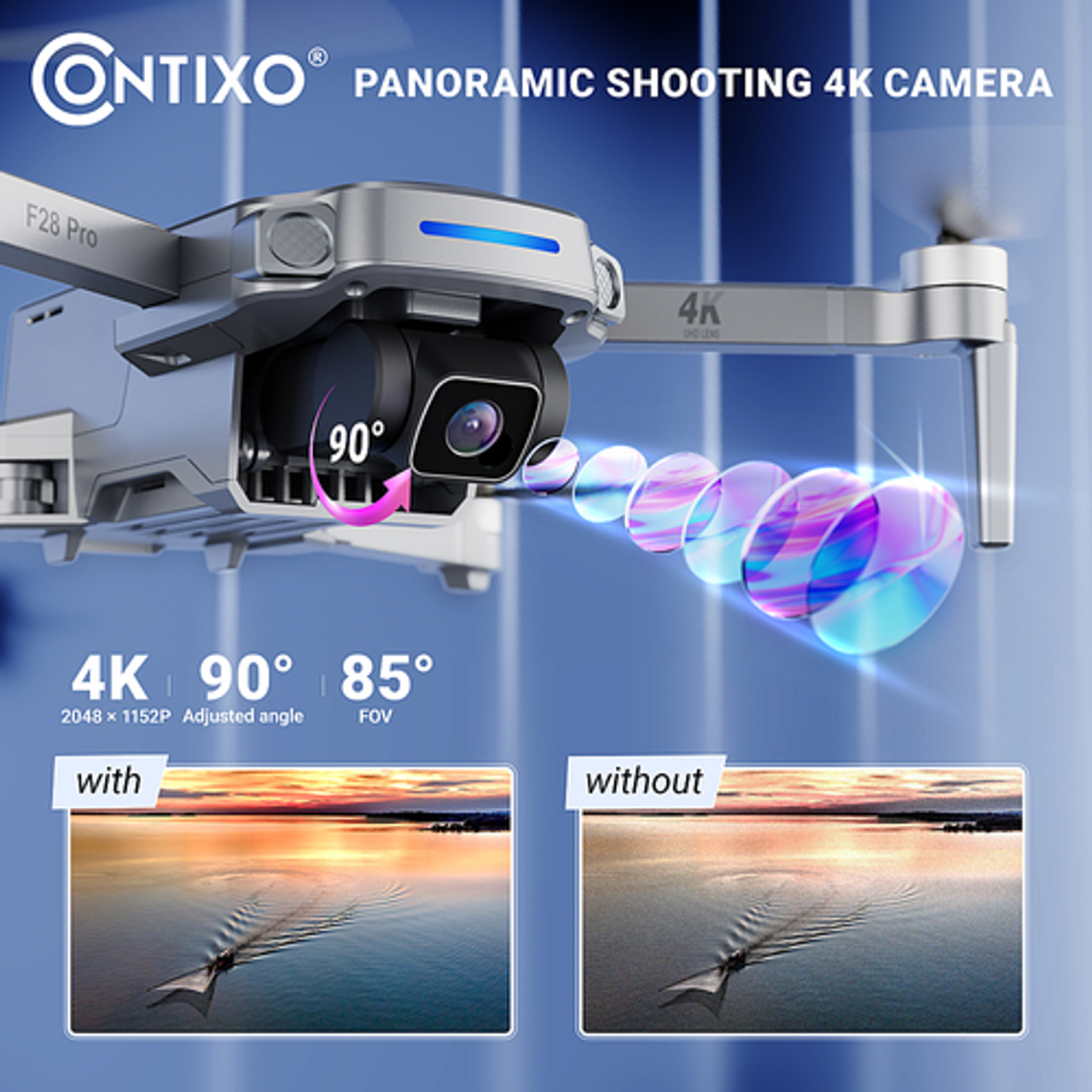 Contixo F36 4k Drone with Gimbal - Silver