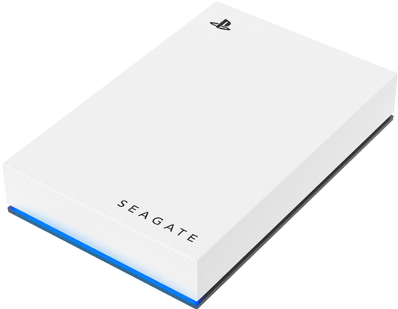 Seagate - Game Drive for PlayStation Consoles 5TB External USB 3.2 Gen 1 Portable Hard Drive with Blue LED Lighting - White