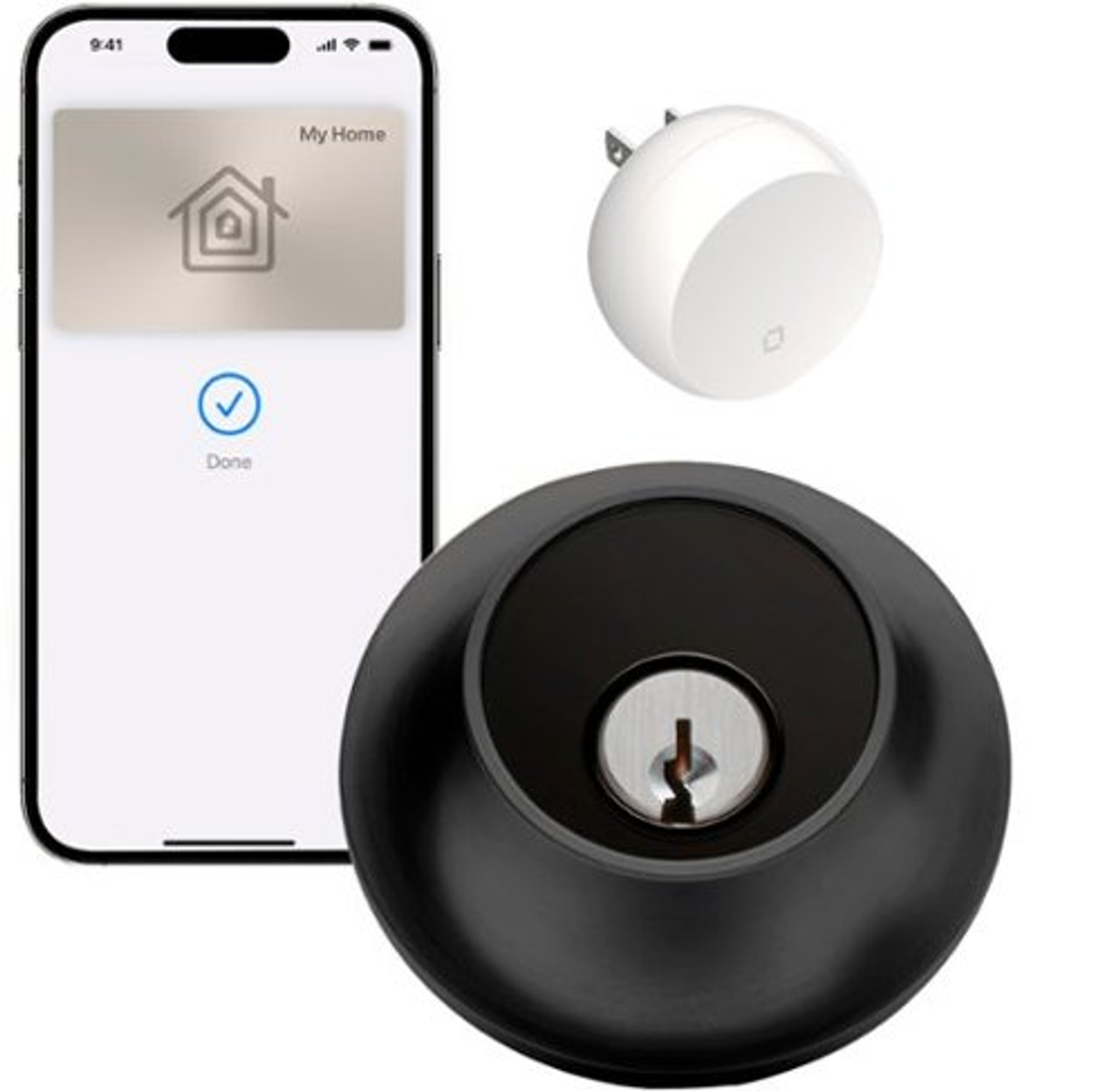 Level - Lock+ Connect with Keypad Includes Wi-Fi Bridge for Remote Control from Anywhere - works w/ Apple HomeKit, Alexa, Google - Matte Black