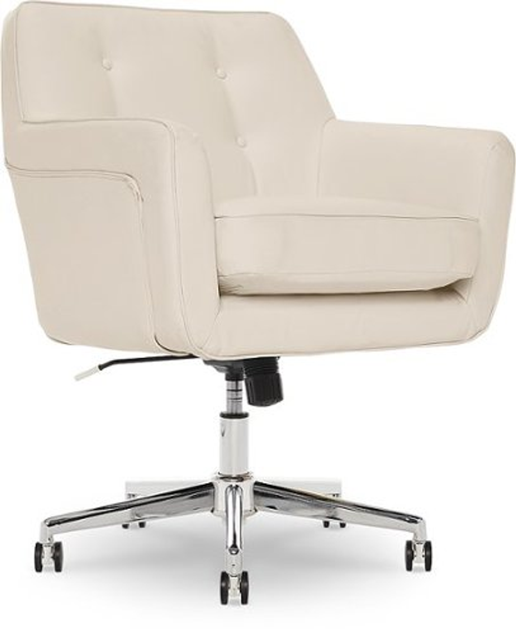 Serta - Ashland Bonded Leather & Memory Foam Home Office Chair - Cream