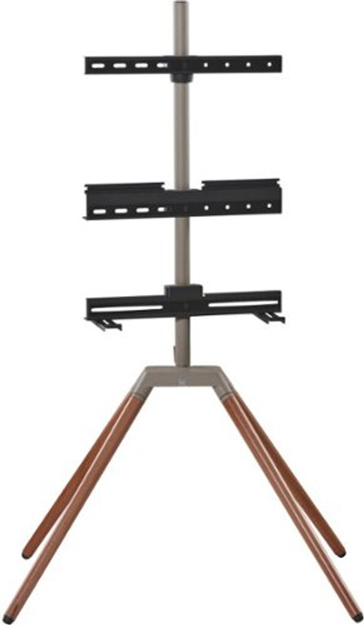 One for All - Quadpod TV Stand For Most 32" - 70" TVs - Gun Metal Walnut