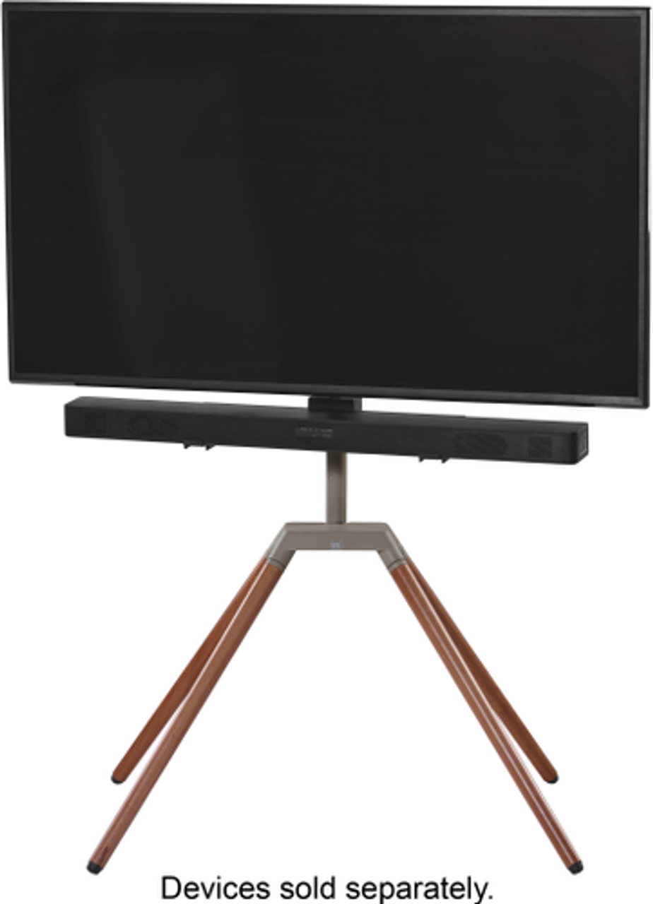 One for All - Quadpod TV Stand For Most 32" - 70" TVs - Gun Metal Walnut