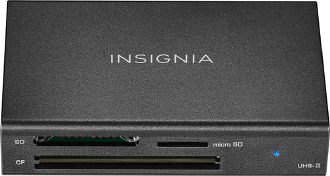 Insignia™ - USB-C to SD, microSD and CompactFlash Memory Card Reader - Black