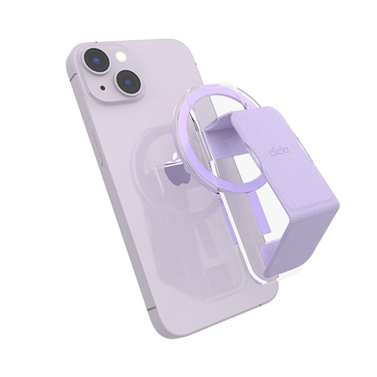 CLCKR - Clear Compact Magsafe Stand & Grip - Lilac