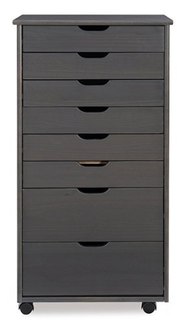 Linon Home Décor - Monte Eight-Drawer Rolling Storage Cart - Gray