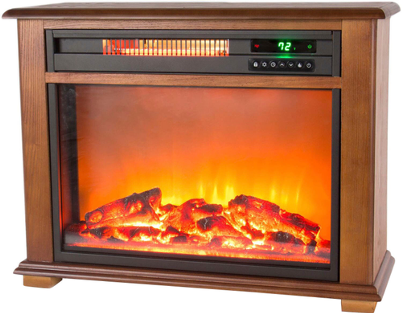 Lifesmart - 3 Quartz Infrared Fireplace Heater with Remote - Black