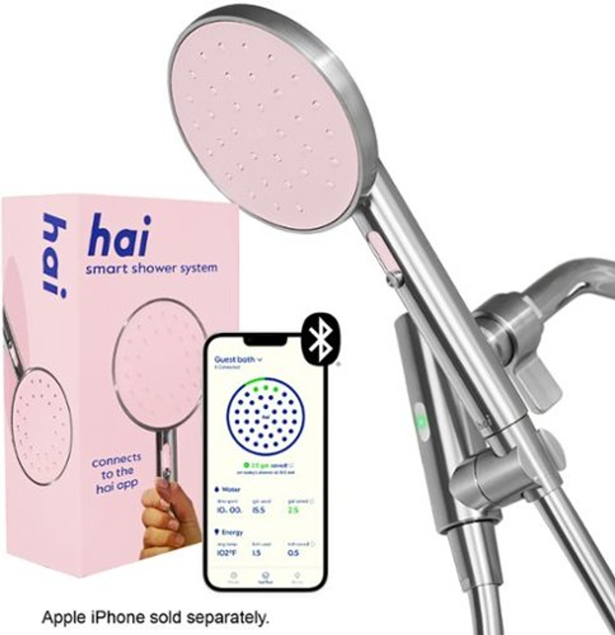 hai - Smart 2.5 GPM Handheld Showerhead - Rose Quartz