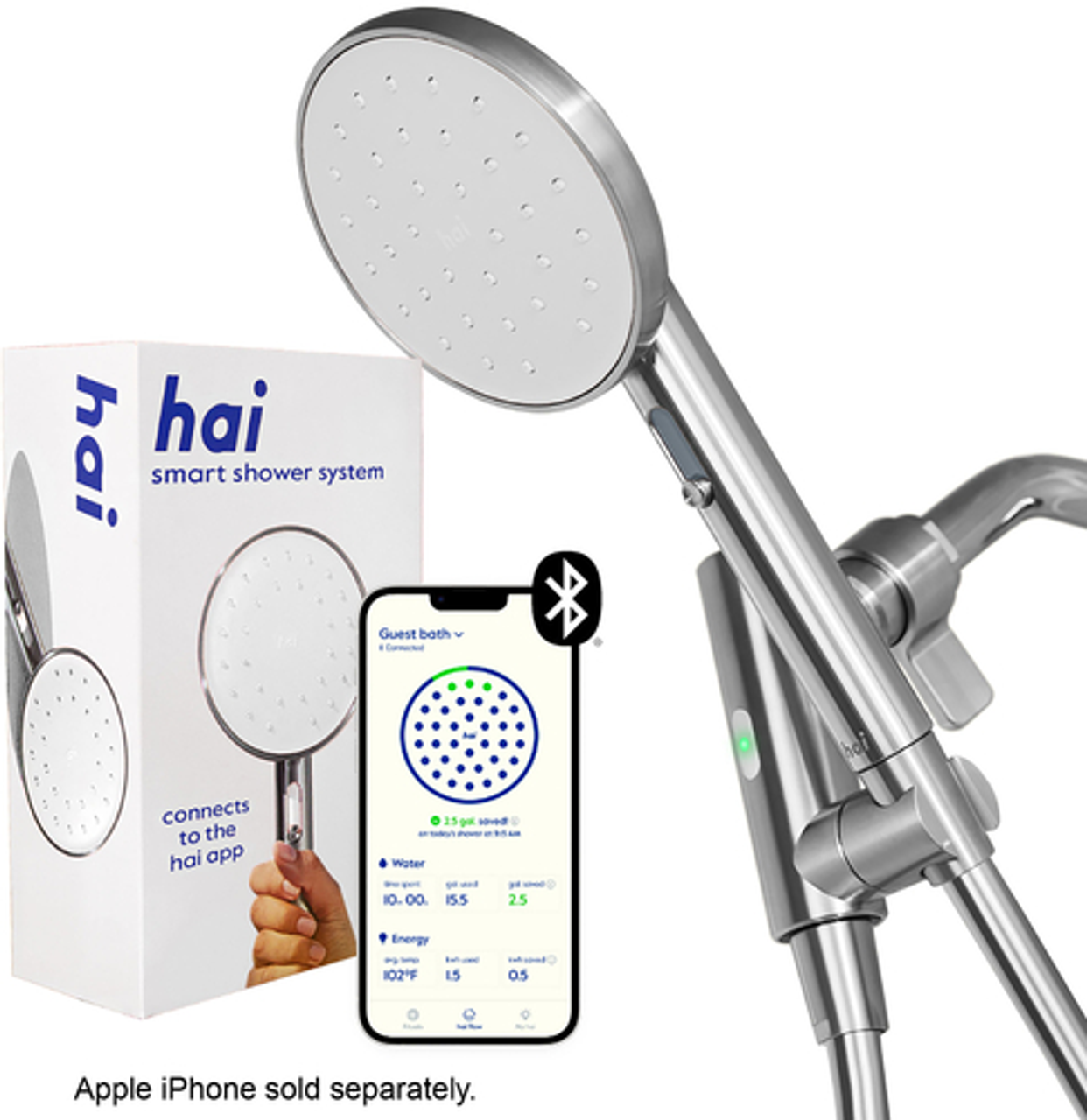 hai - Smart 2.5 GPM Handheld Showerhead - Moon