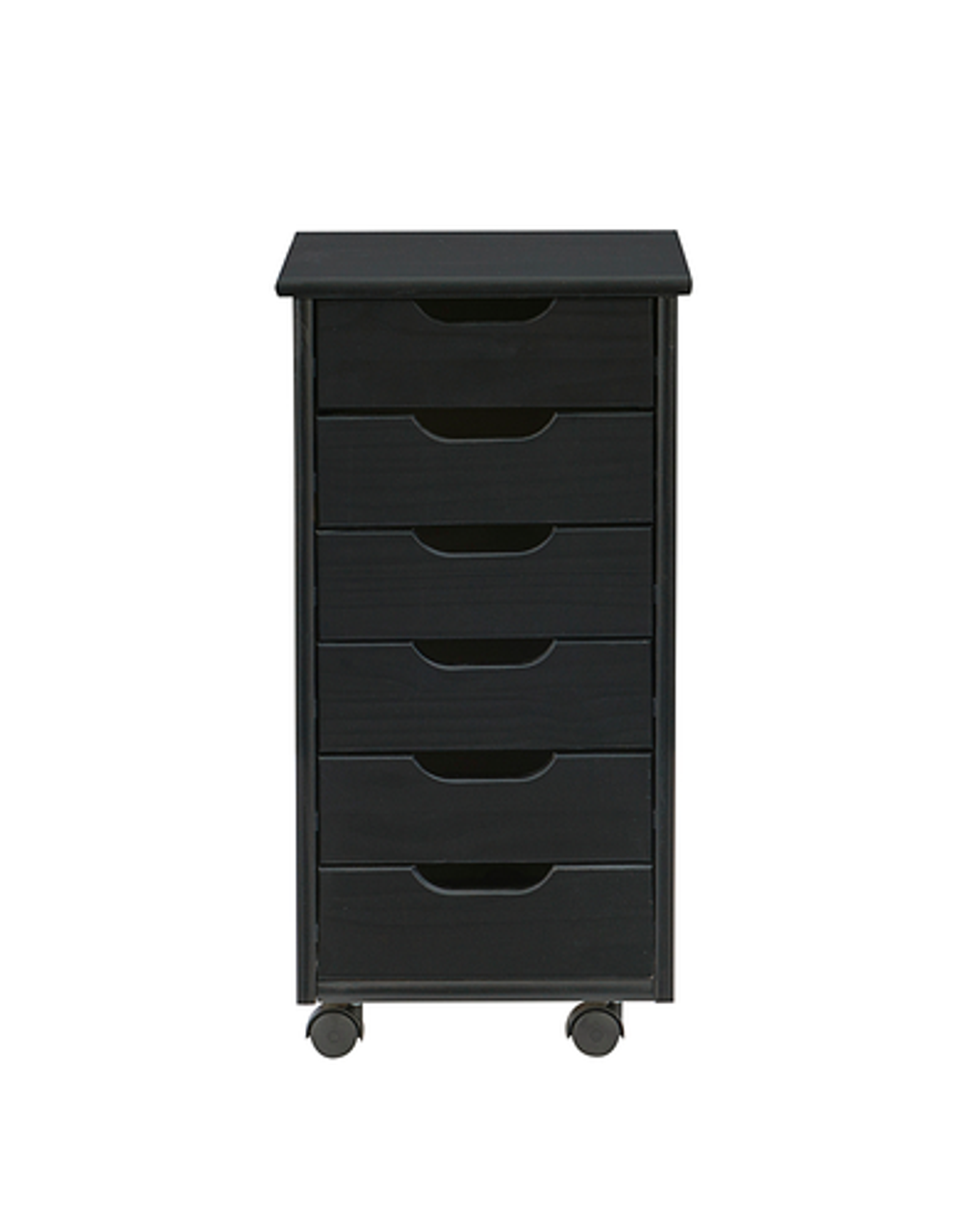 Linon Home Décor - Monte Six-Drawer Rolling Storage Cart - Black