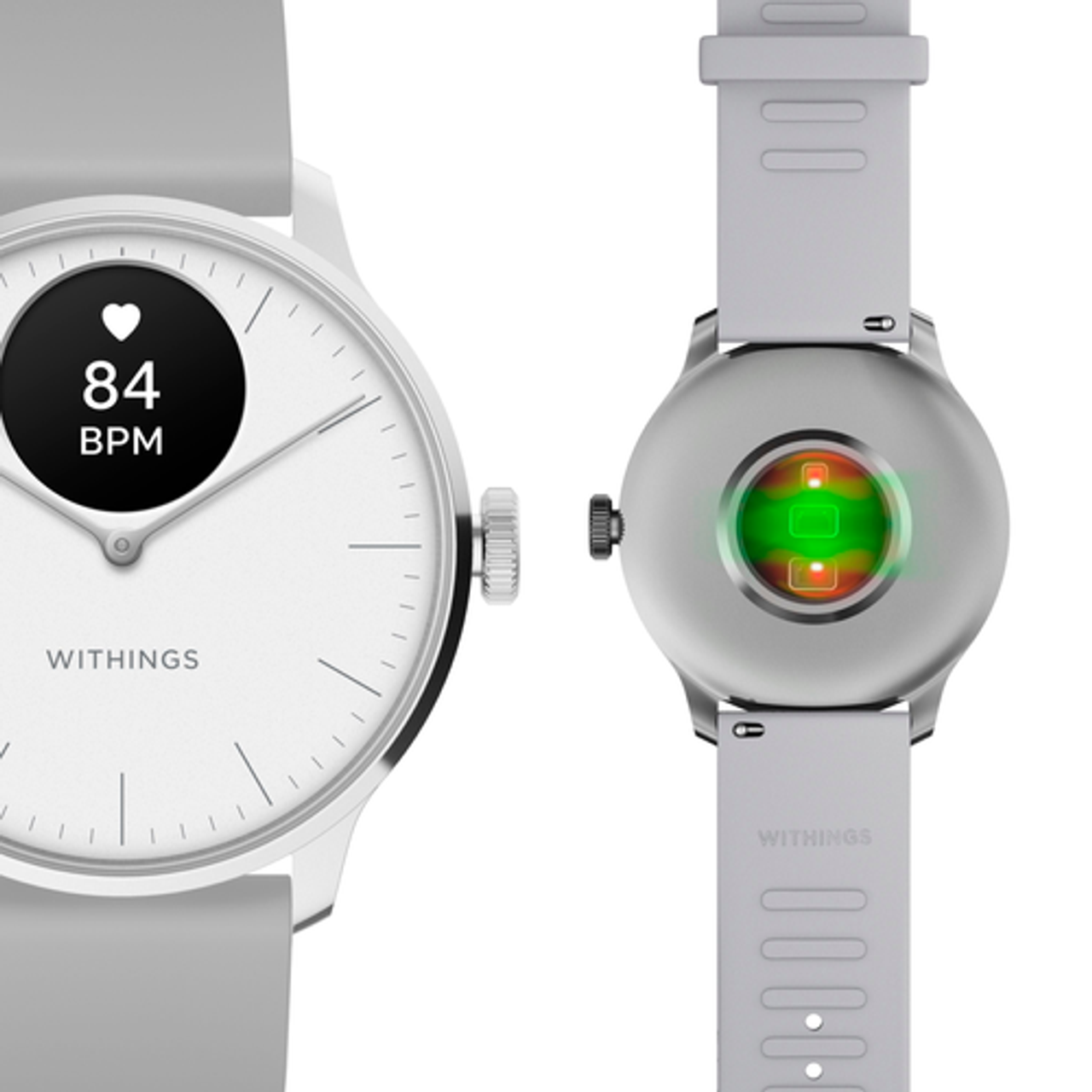 Withings - ScanWatch Light -  Daily Health Hybrid Smartwatch - 37mm - White/Silver