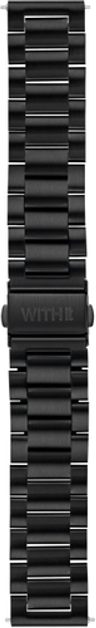 WITHit - Sport Iconic Silicone Band and Stainless Steel Link Bracelet for 20mm Samsung Galaxy 6 (2-Pack) - Black