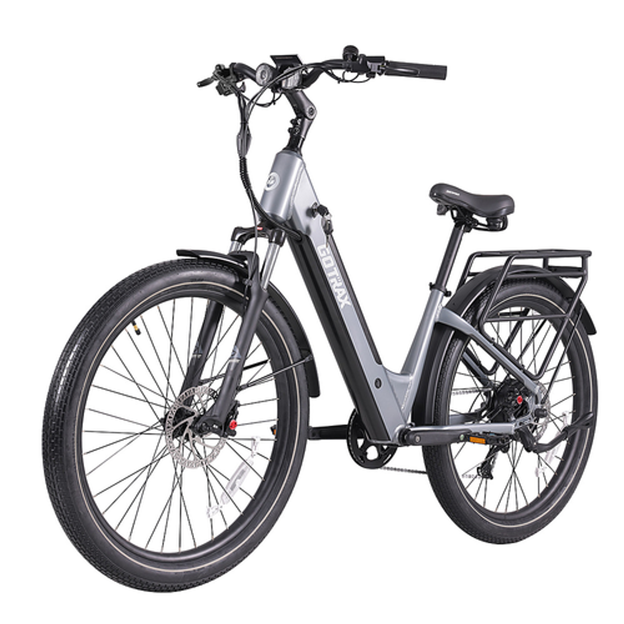 GOTRAX CTI3 Step Thru Electric Bike w/ 45mi Max Operating Range and 20mph Max Speed - GRAY