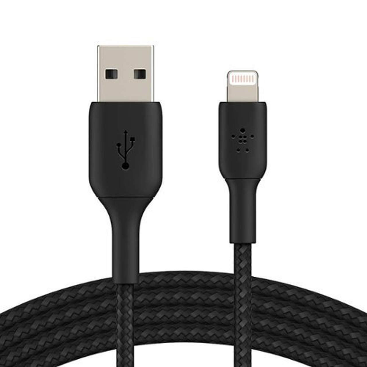 Belkin - BoostCharge Braided USB-A to Lightning Cable 3.3ft - Black