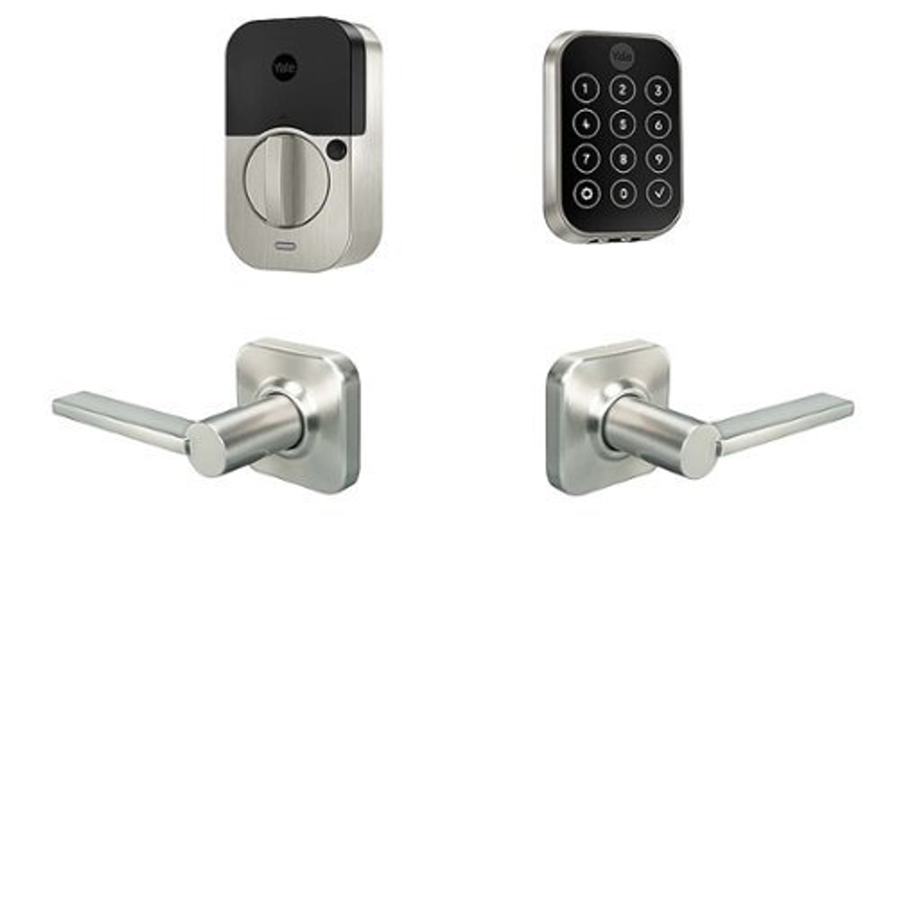 Yale - Assure 2 Valdosta Lever Smart Lock Wi-Fi Replacement Deadbolt with Touchscreen and App Access - Satin Nickel