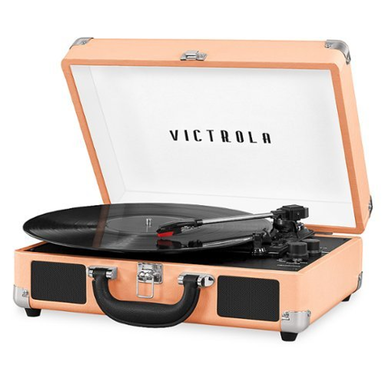 Victrola - Journey Bluetooth Suitcase Record Player with 3-speed Turntable - Peach