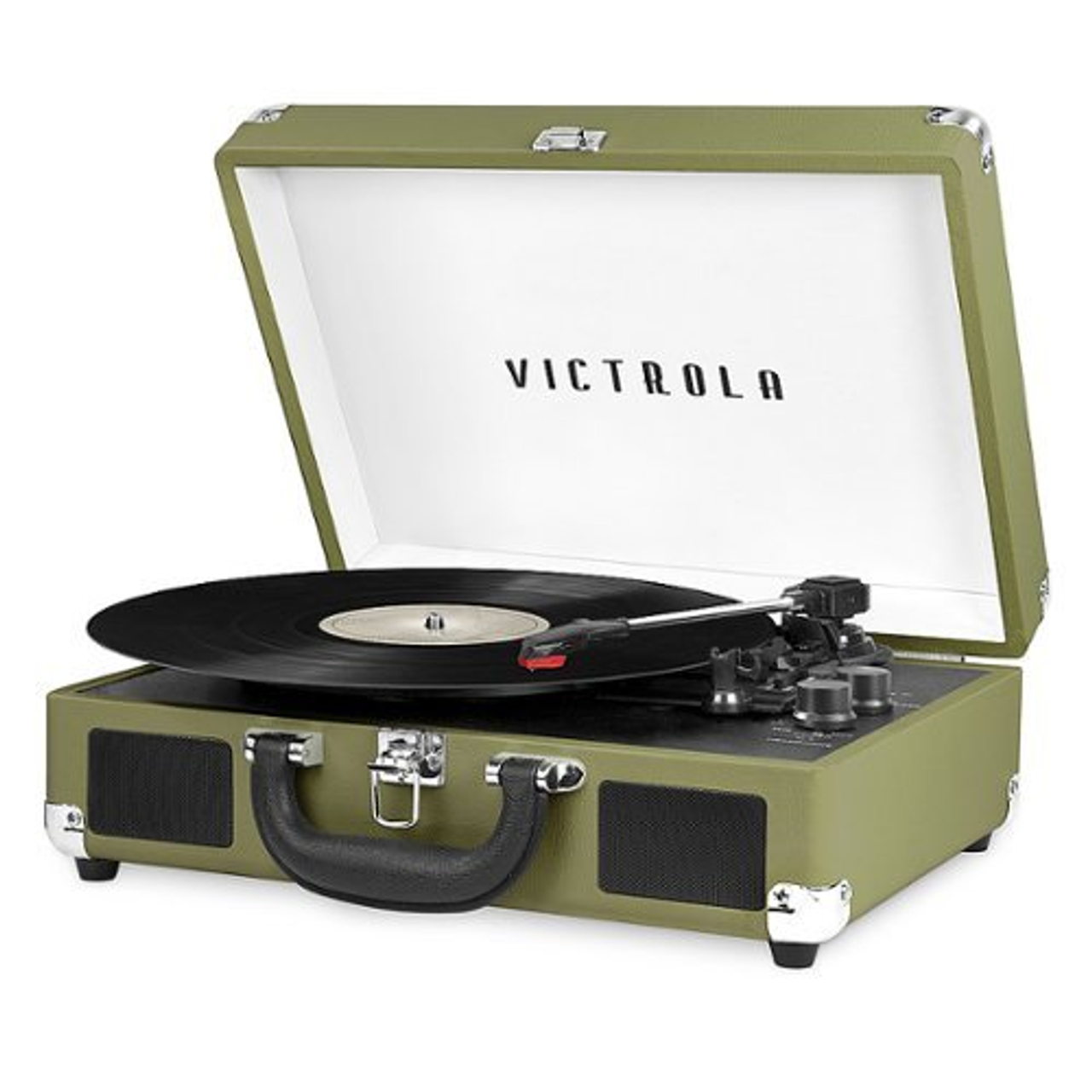 Victrola - Journey Bluetooth Suitcase Record Player with 3-speed Turntable - Green Olive
