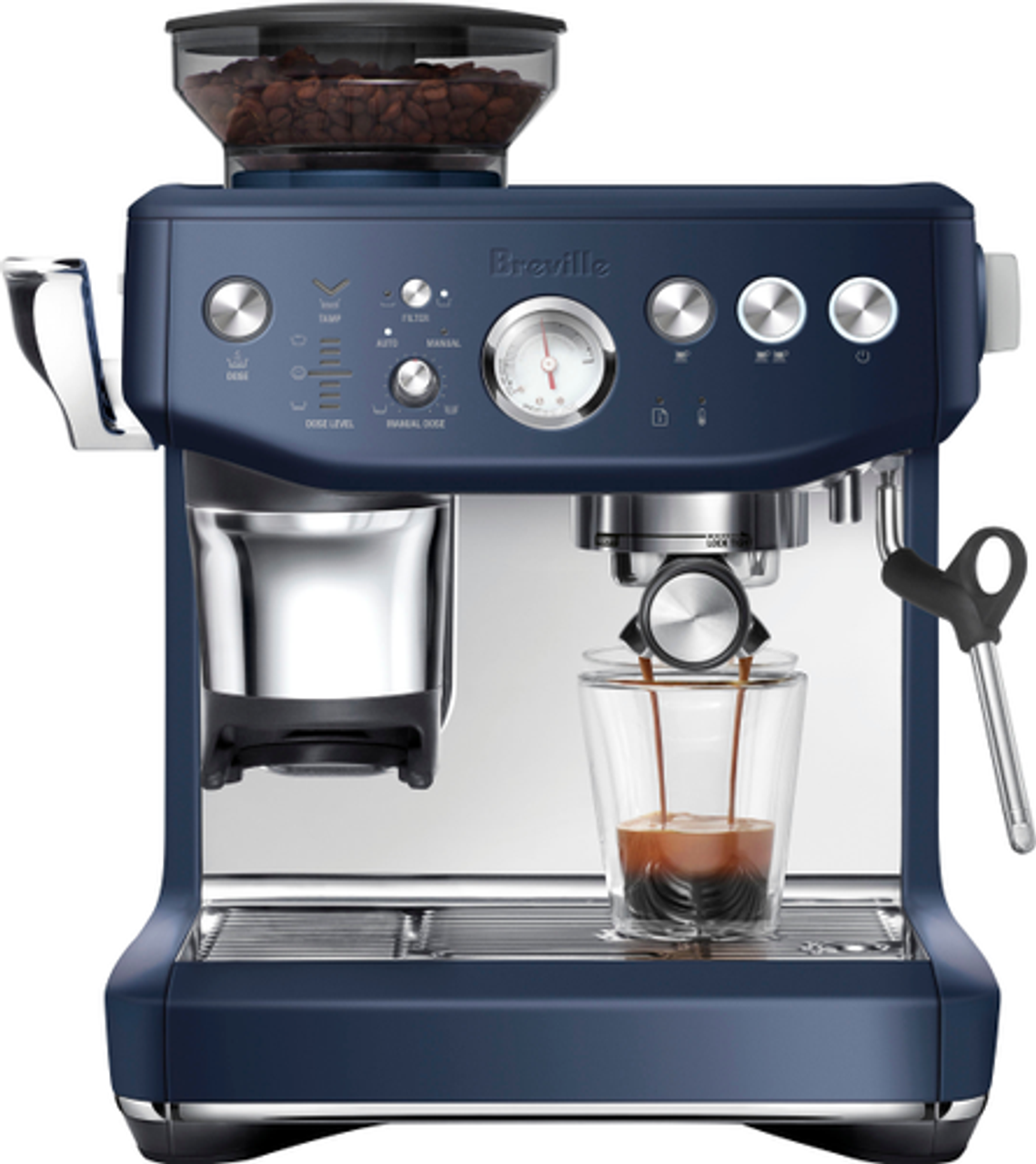 Breville - the Barista Express Impress Espresso Machine - Damson Blue