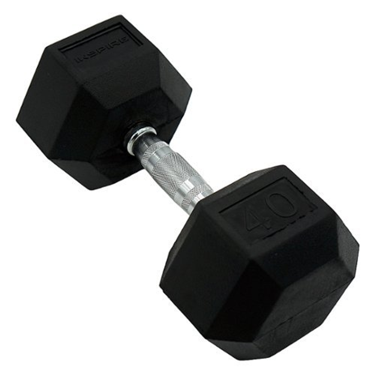 Inspire Fitness 40LB Rubber Dumbbell - Black