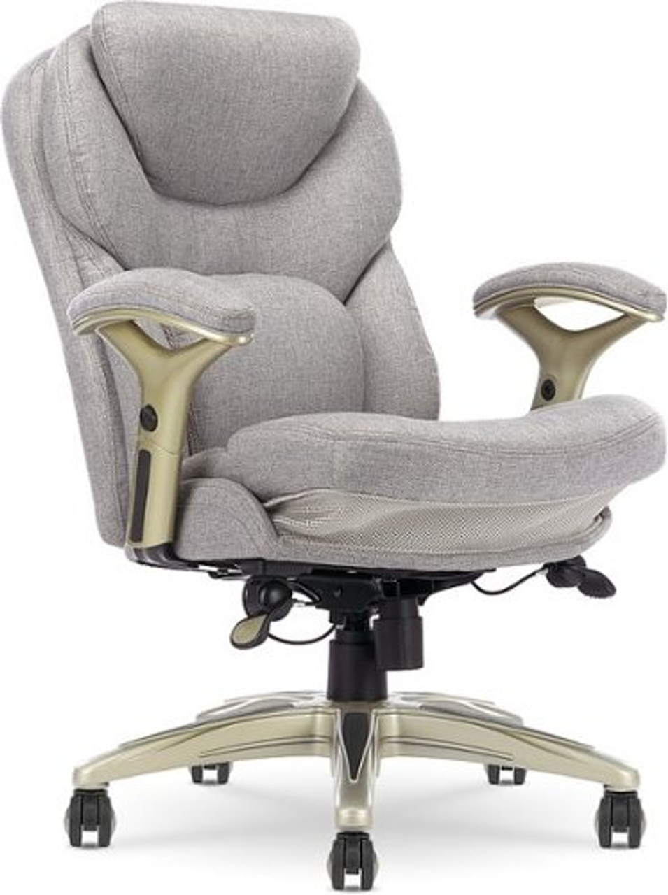 Serta - Upholstered Back in Motion Health & Wellness Manager Office Chair - Fabric - Light Gray