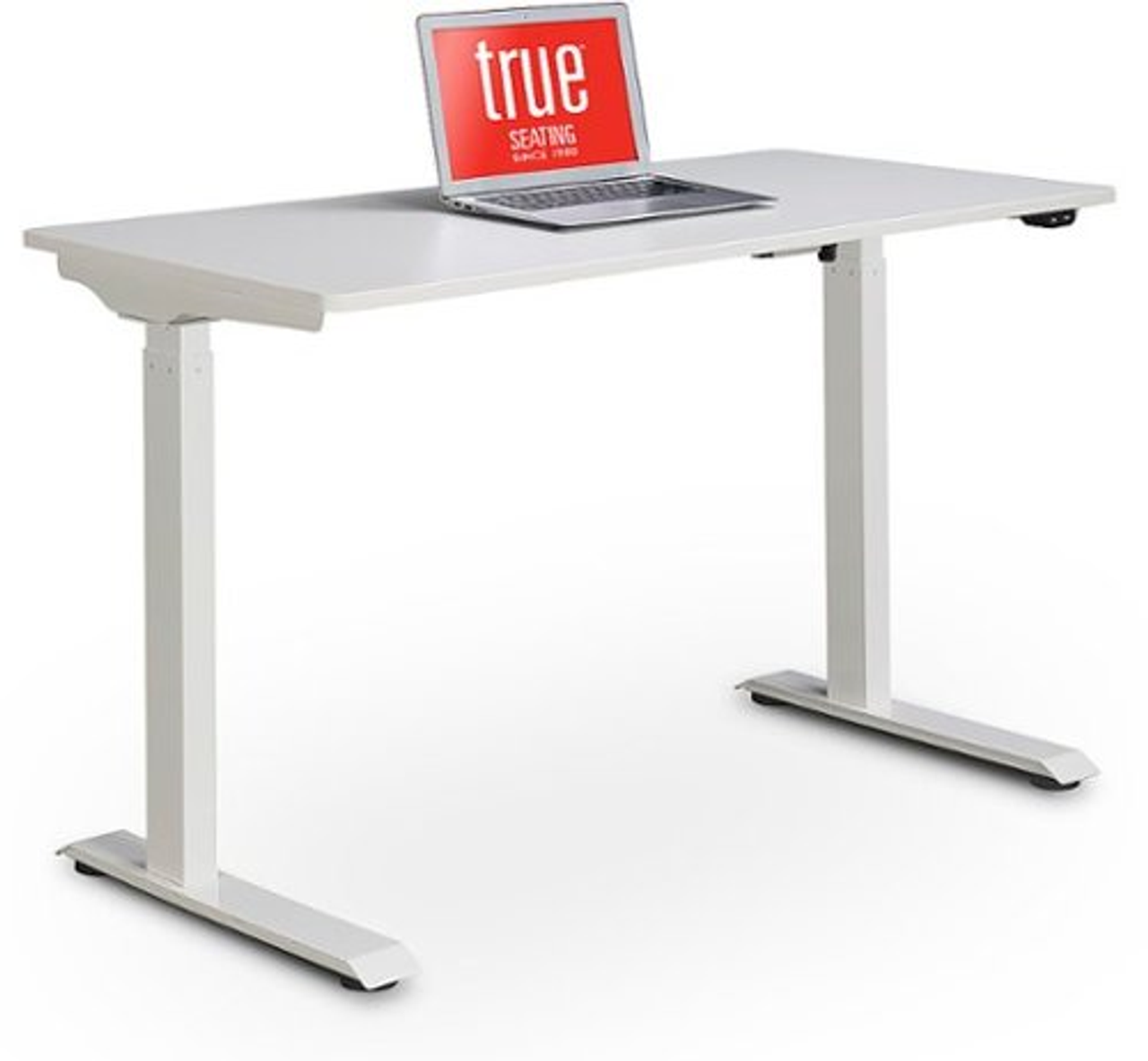 True Seating - Ergo Electric Height Adjustable Standing Desk - White