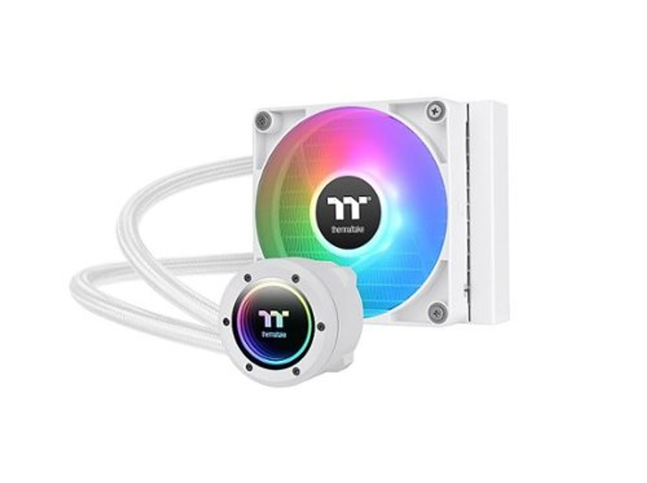 Thermaltake - TH120 ARGB Snow Sync V2  120mm Radiator AIO CPU Liquid Cooler with Mirror Rotating Cap Design - Snow