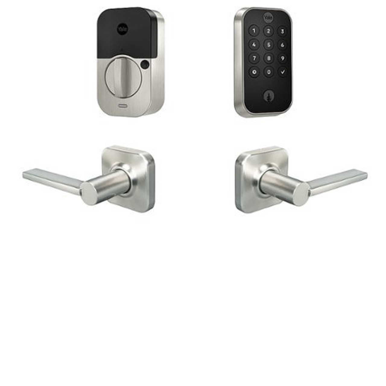 Yale - Assure 2 Valdosta Lever Smart Lock Wi-Fi Replacement Deadbolt with Keypad and App Access - Satin Nickel