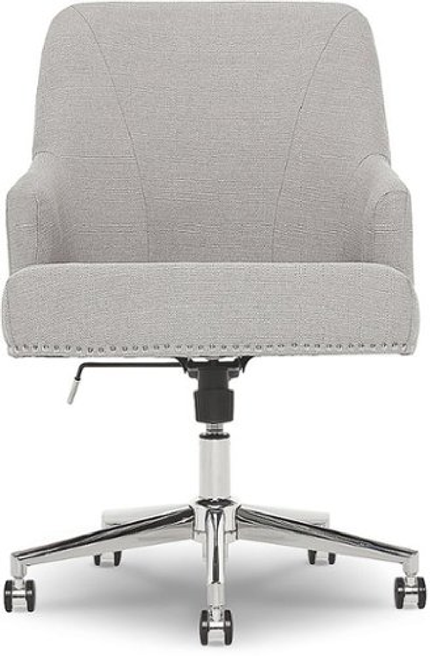 Serta - Leighton Fabric Home Office Chair - Light Gray