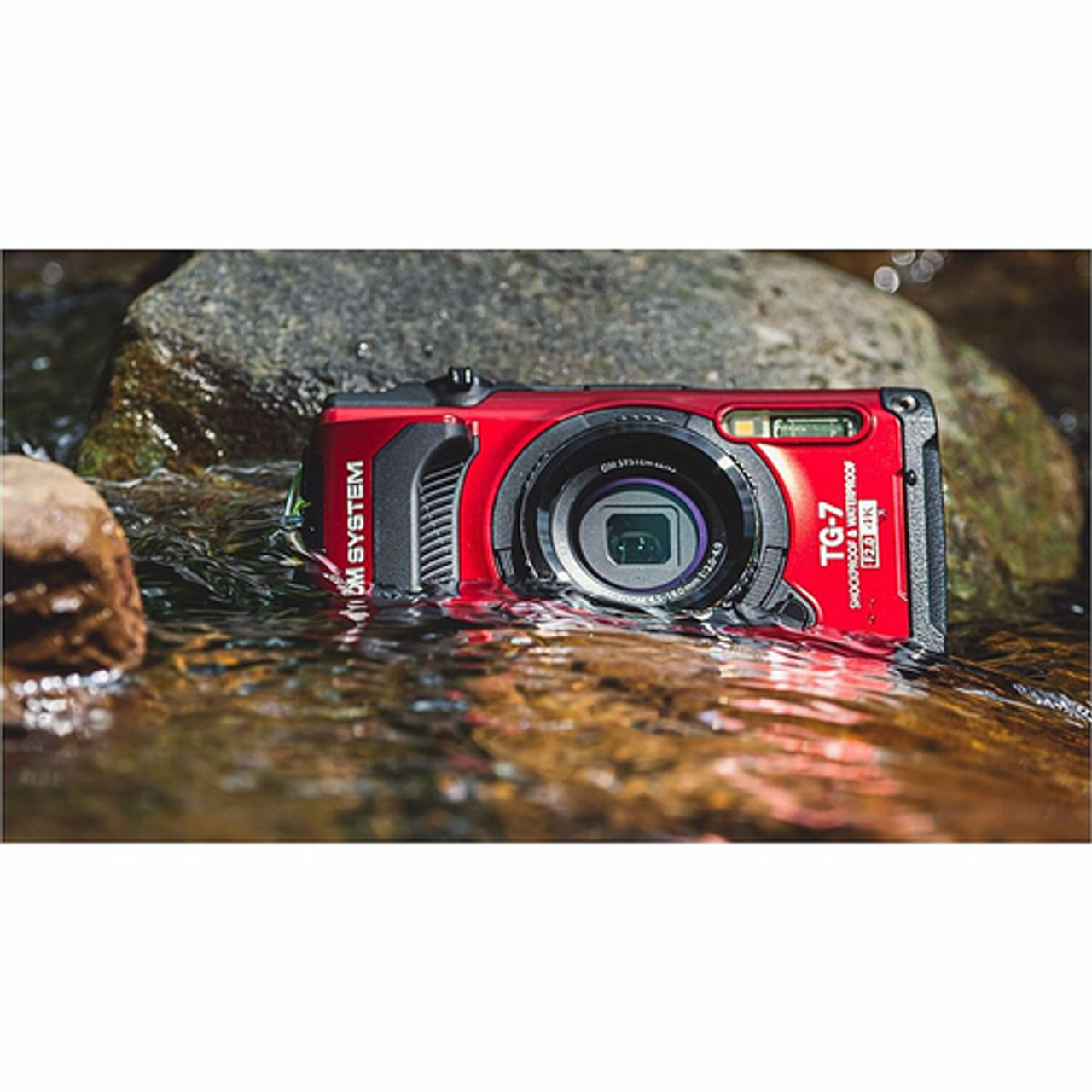 Olympus - OM SYSTEM TG-7 4K Video 12 Megapixel Waterproof Compact Camera - Red