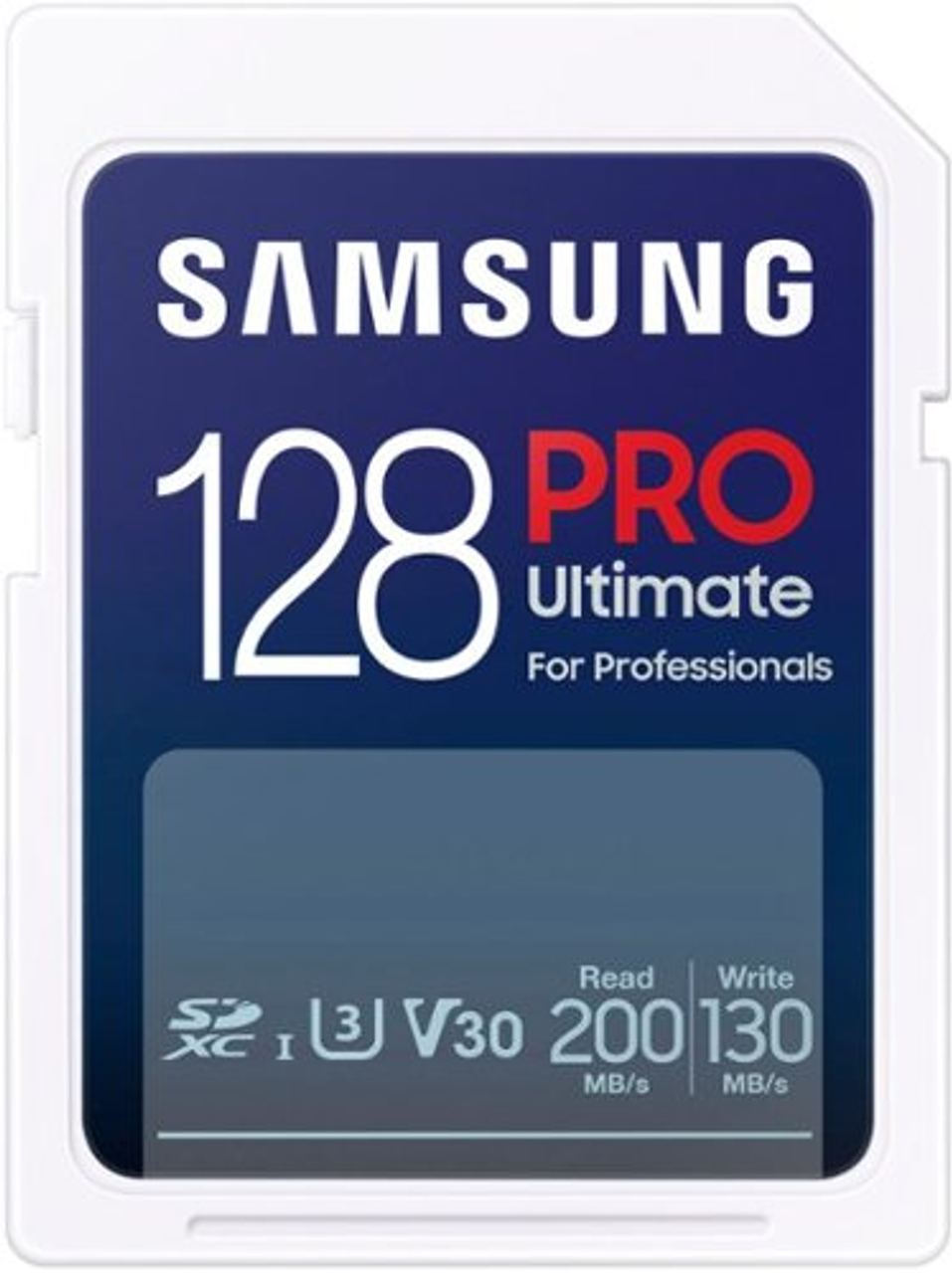 Samsung - PRO Ultimate Full Size 128GB SDXC Memory Card, Up to 200 MB/s, UHS I, C10, U3, V30, A2 (MB SY128S/AM)