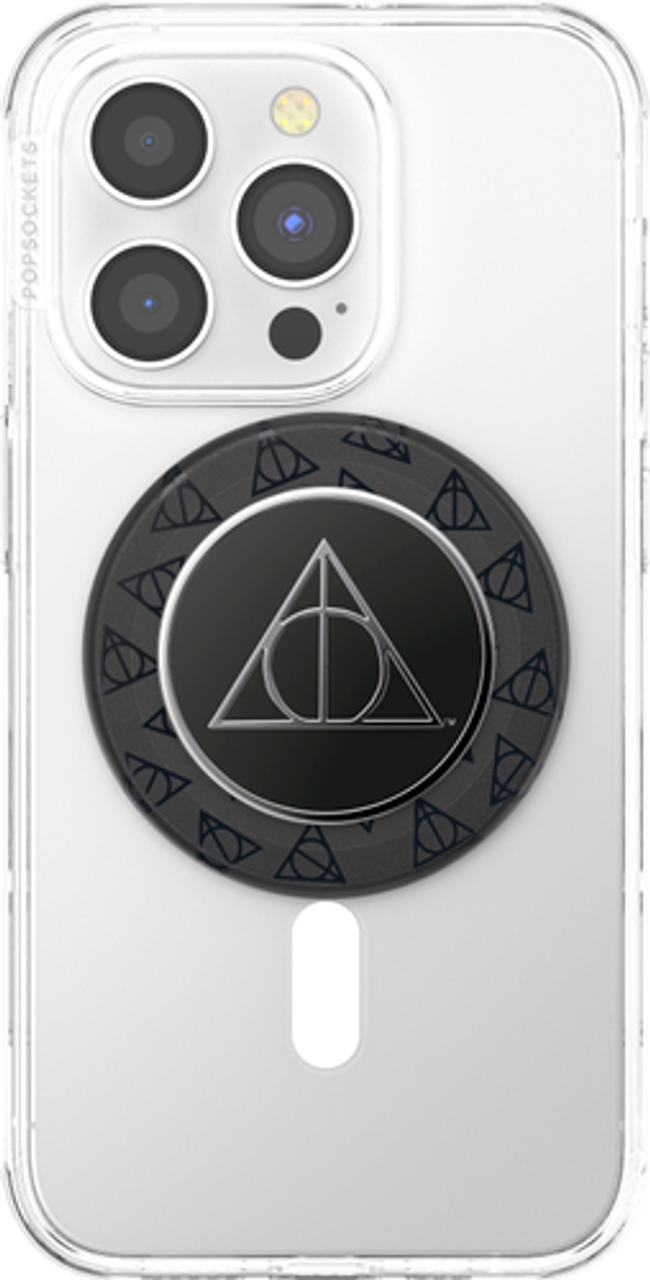 PopSockets - MagSafe Round PopGrip Cell Phone Grip & Stand, with Adapter Ring - Enamel Deathly Hallows