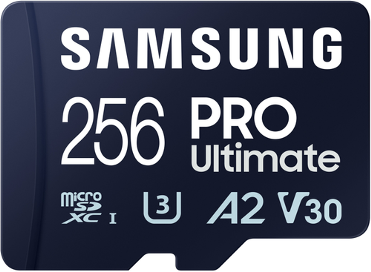 SAMSUNG PRO Ultimate + Reader 256GB microSDXC Memory Card, Up-to 200 MB/s, UHS-I, C10, U3,  V30, A2