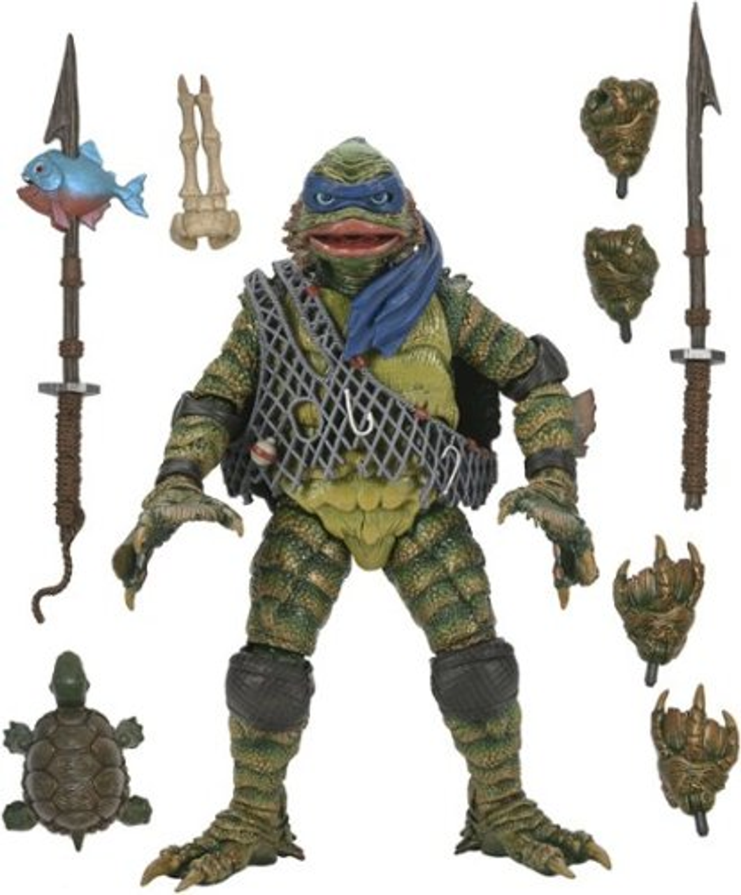 NECA - Universal Monsters/Teenage Mutant Ninja Turtles 7” Scale Action Figure - Leonardo as Creature from the Black Lagoon