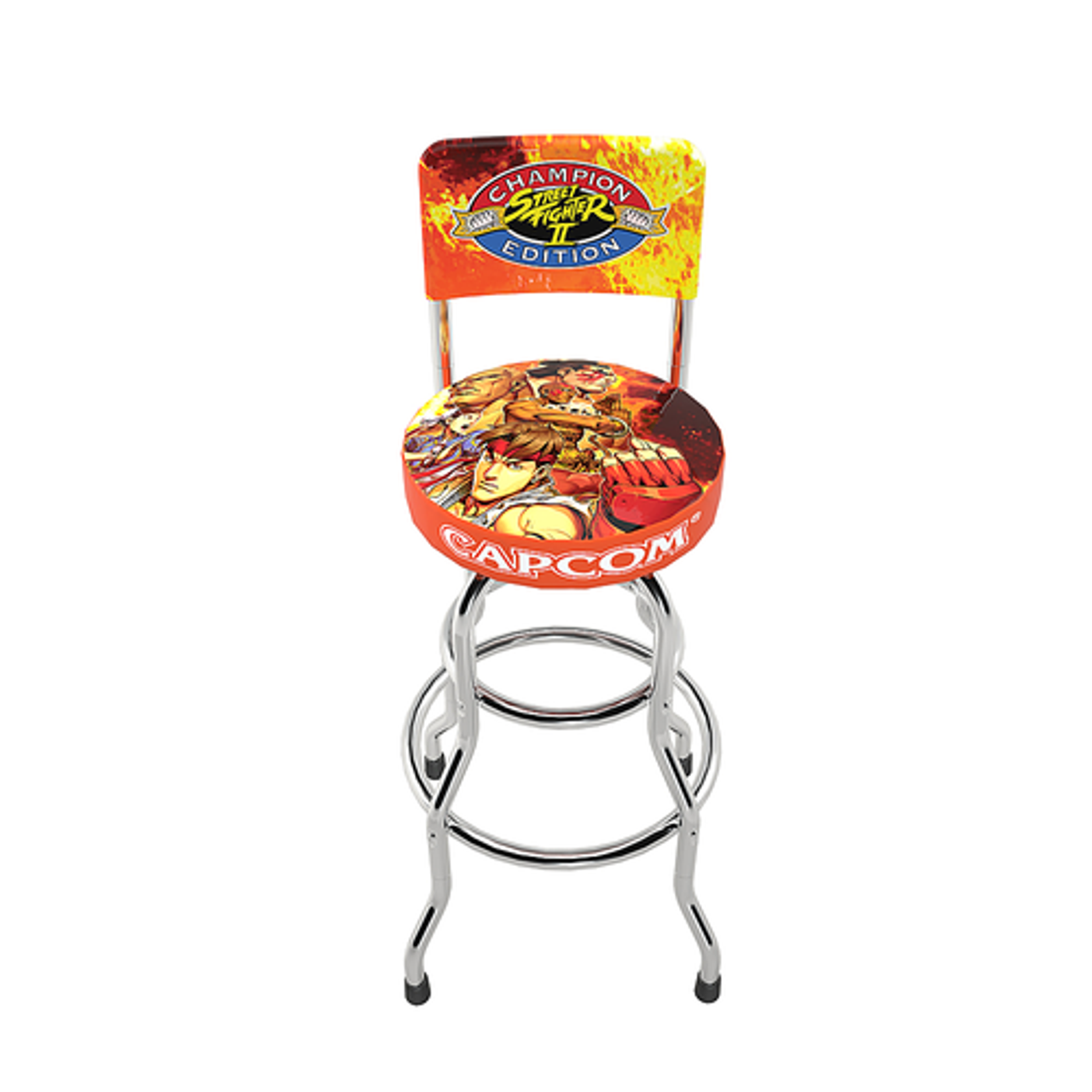 Arcade1Up - Streetfighter Swivel High Back Stool - Multi