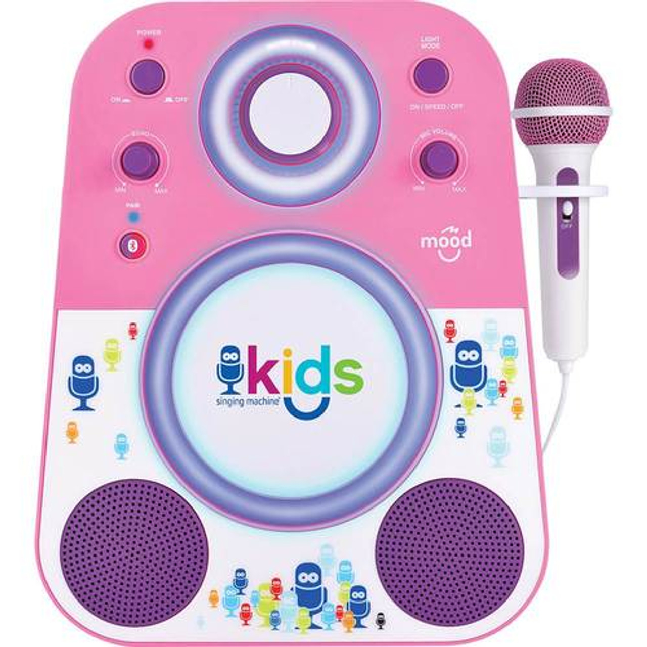 Singing Machine - Kids Mood Bluetooth Karaoke System - Pink/Purple