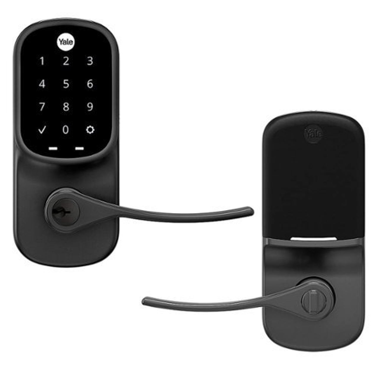 Yale - Assure Lever Smart Lock Bluetooth Replacement Handle with Touchscreen and App Access - Black Suede