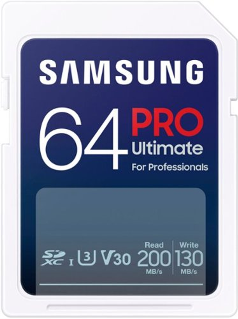 Samsung - PRO Ultimate Full Size 64GB SDXC Memory Card, Up to 200 MB/s, UHS I, C10, U3, V30, A2 (MB SY64S/AM)