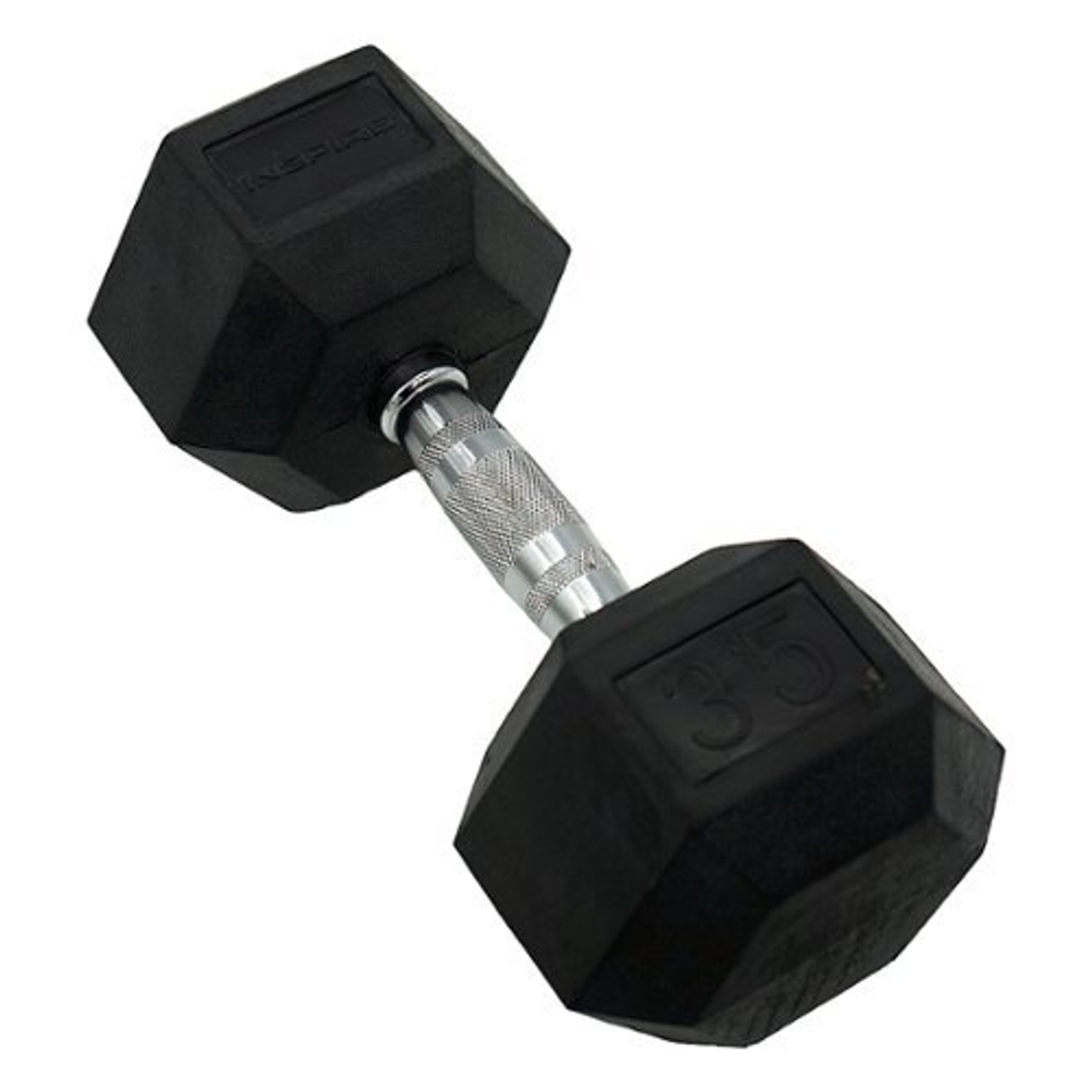 Inspire Fitness 35LB Rubber Dumbbell - Black