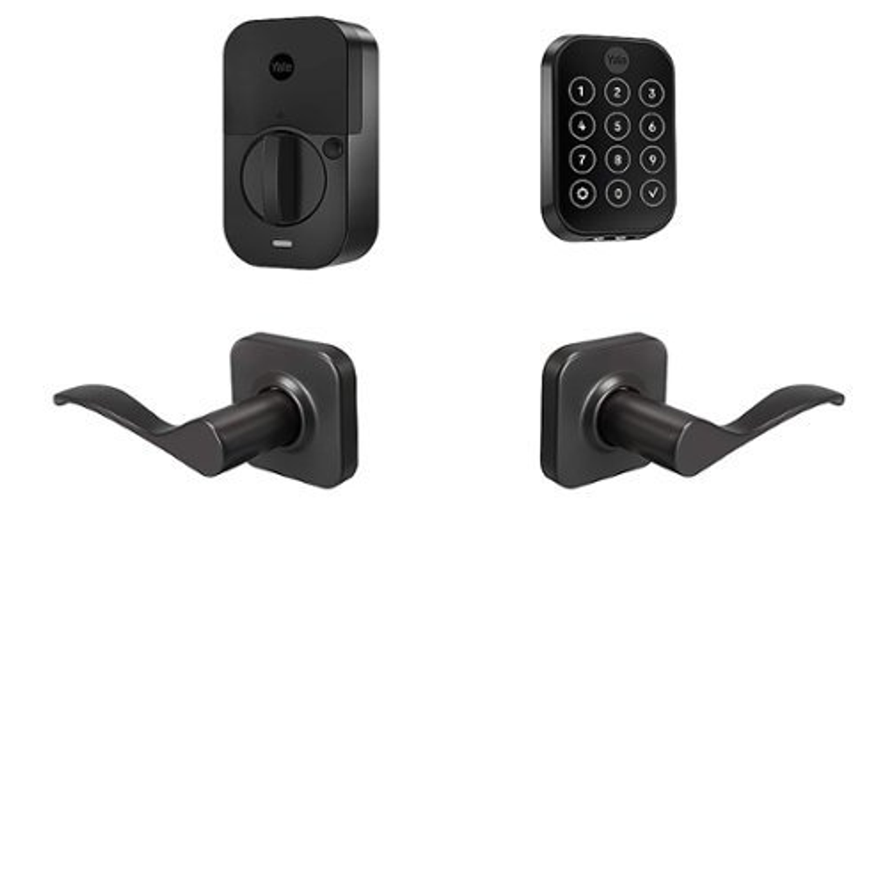 Yale - Assure 2 Norwood Lever Smart Lock Wi-Fi Replacement Deadbolt with Touchscreen and App Access - Black Suede