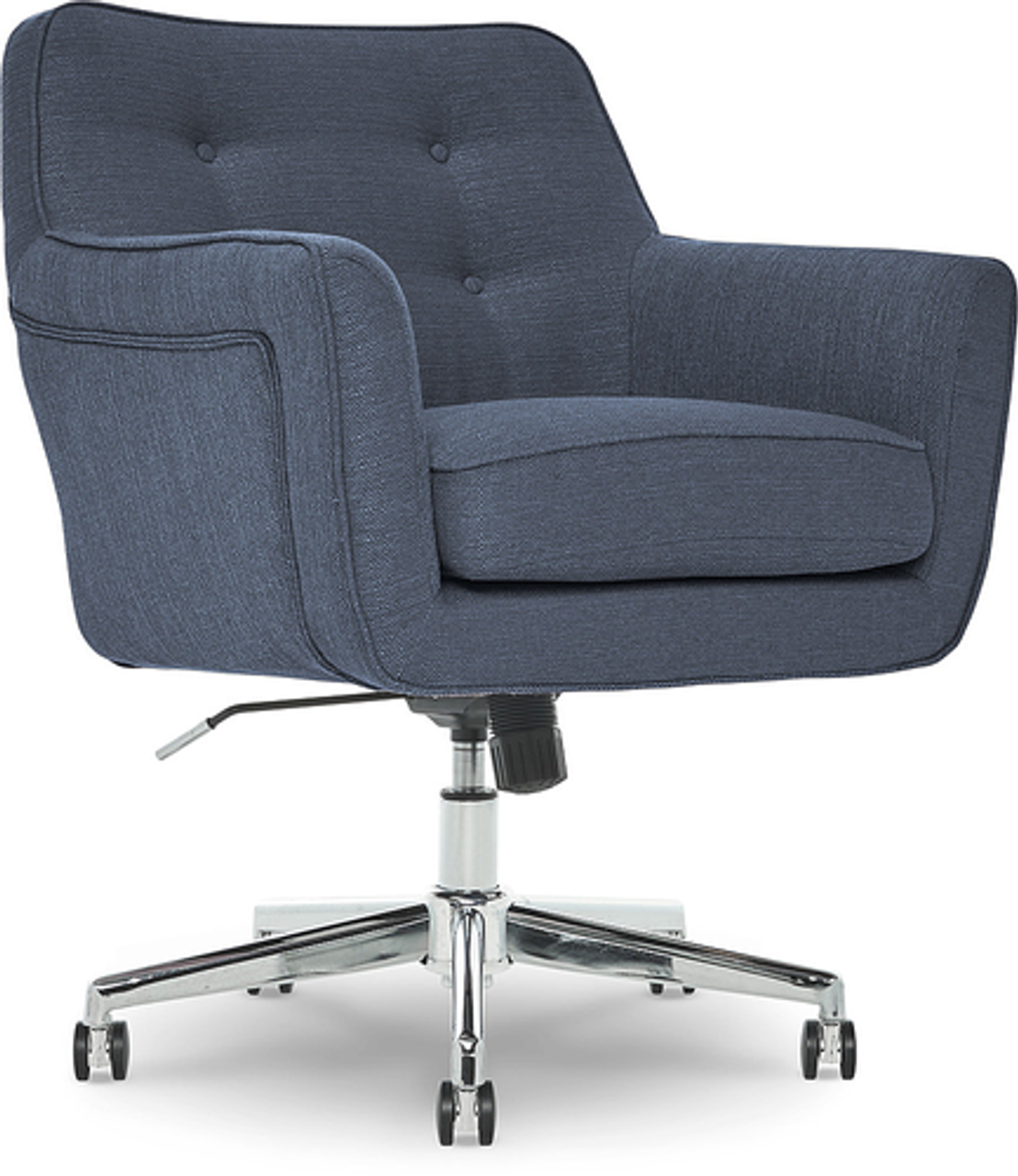 Serta - Ashland Memory Foam & Twill Fabric Home Office Chair - Blue