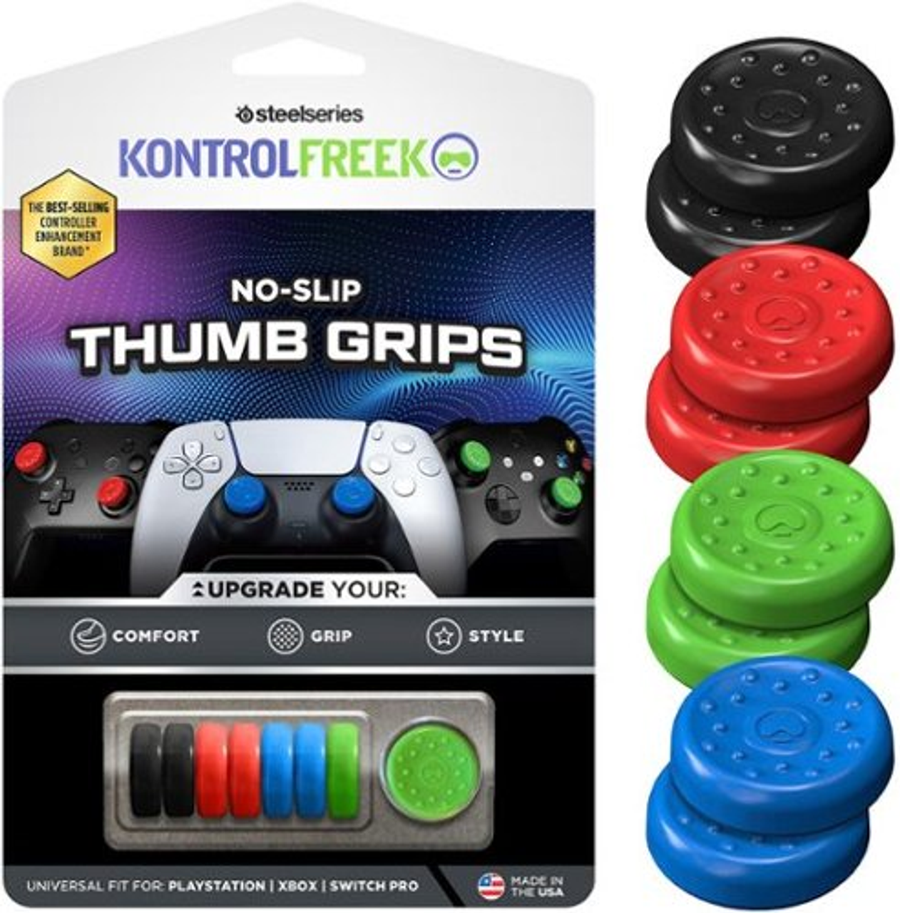 KontrolFreek - No-Slip Thumbgrip 8-pack - UNI - Multicolor