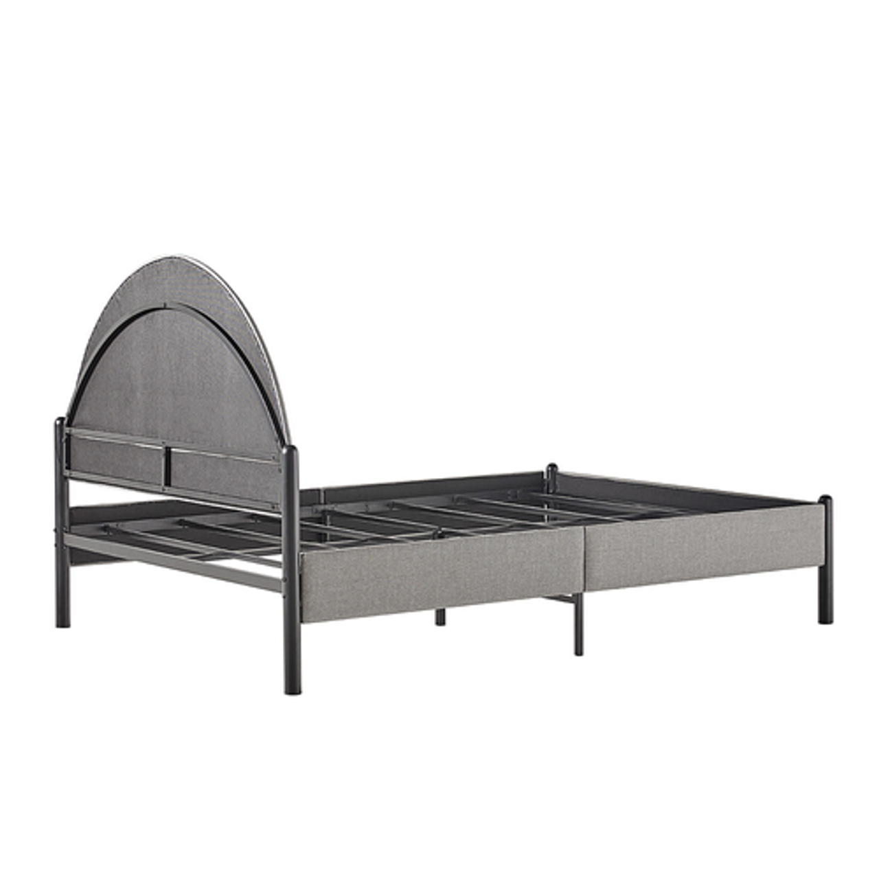 Walker Edison - Modern Upholstered Curved-Headboard Queen Bedframe - Gray