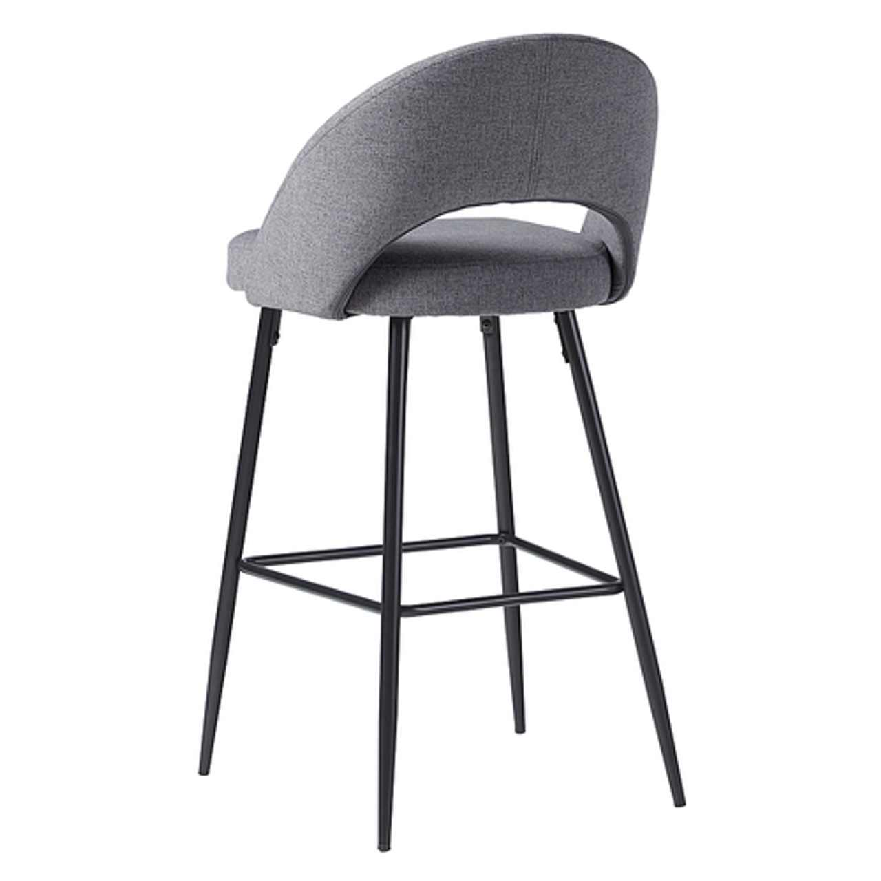 Walker Edison - 2-Piece Modern Upholstered Barstool Set - Charcoal